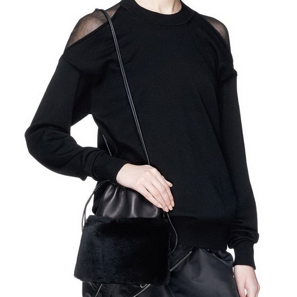 NEW Alexander Wang Ryan Rabbit Fur Bag - Picture 4 of 14